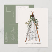 De moderne bladbladerige achtertuin van het blad i uitnodiging briefkaart (Voorkant / Achterkant)