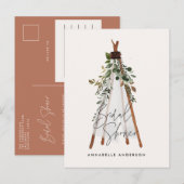 De moderne bladbladerige achtertuin van het blad i uitnodiging briefkaart (Voorkant / Achterkant)