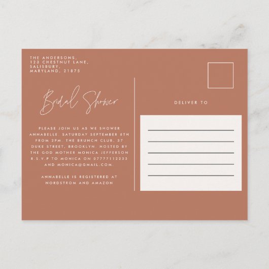 De moderne bladbladerige achtertuin van het blad i uitnodiging briefkaart (Achterkant)