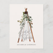 De moderne bladbladerige achtertuin van het blad i uitnodiging briefkaart (Voorkant)