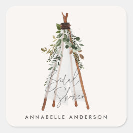 De moderne bladbladerige achtertuin van het blad i vierkante sticker