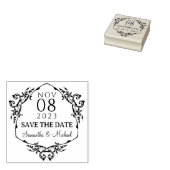 De moderne Bladeren sparen de Datum Weddenschap Rubberstempel (Gestempeld)