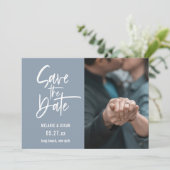 De moderne Blauwe Foto van het Manuscript bewaart  Aankondiging (Staand voorkant)