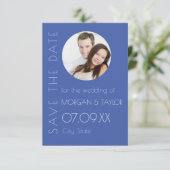 De moderne Blauwe Tonale Foto bewaart de Datum Kaart (Staand voorkant)