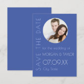 De moderne Blauwe Tonale Foto bewaart de Datum Kaart (Voorkant / Achterkant)