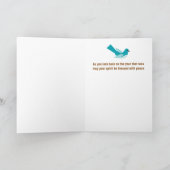 De moderne Blauwe Vogel van Rosh Hashanah op het Feestdagen Kaart (Binnen)