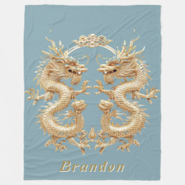 De moderne Blue Initiaal Two-Headed Dragon Fleece Deken