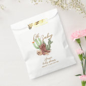 De moderne Boho Cactus Cowboy Schoenen Baby shower Bedankzakje (Gezegeld)