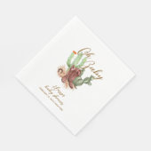 De moderne Boho Cactus Cowboy Schoenen Baby shower Servet (Hoek)