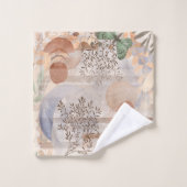 De moderne Boho Earth Tones Plant Life Towel Bad Handdoek (Wasdoekje)