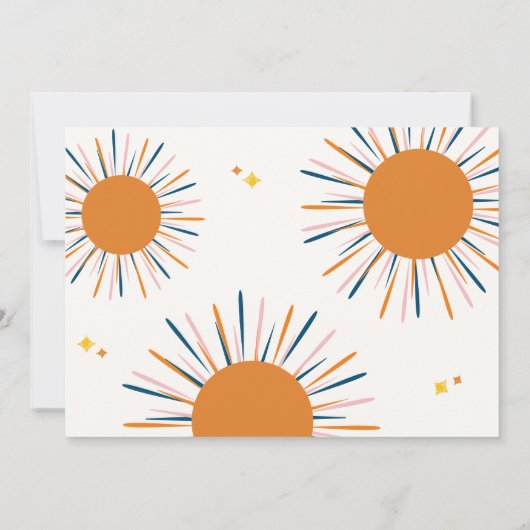 De moderne Boho Retro komt hier het Son Baby showe Kaart (Achterkant)