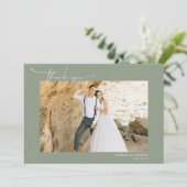 De moderne Boho woestijn | Eenvoudig script bruilo Bedankkaart (Staand voorkant)