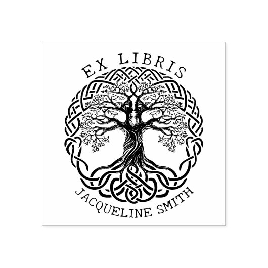 De moderne  Boom, ex Libris Boek Rubberstempel (Afrduk)