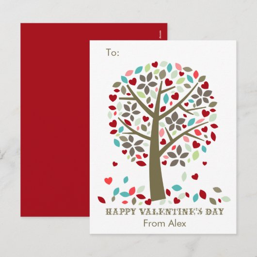 De Moderne Boom van de kinder van de School van Feestdagenkaart (Voorkant / Achterkant)