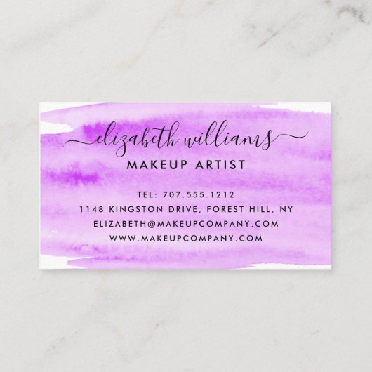 De moderne Borstel van de Waterverf van het Manusc Visitekaartje (Achterkant)