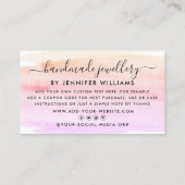 De moderne Borstel van de Waterverf van het Manusc Visitekaartje (Achterkant)