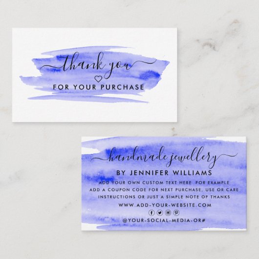 De moderne Borstel van de Waterverf van het Manusc Visitekaartje (Voorkant / Achterkant)