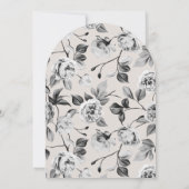 De moderne botanische Rozen bruiloft Kaart (Achterkant)