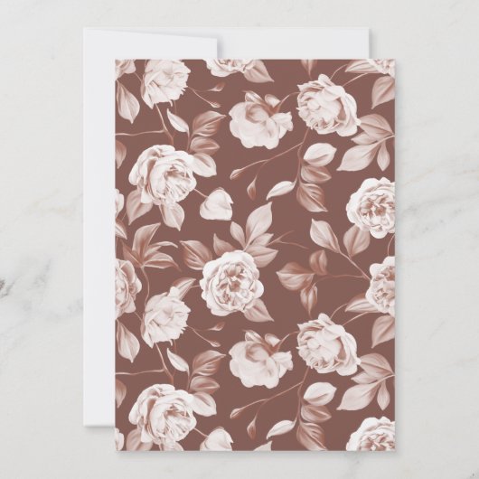 De moderne botanische Rozen bruiloft Kaart (Achterkant)