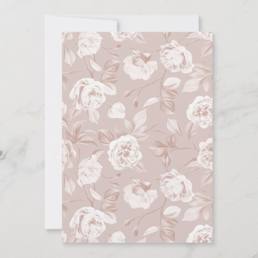 De moderne botanische Rozen bruiloft Kaart (Achterkant)