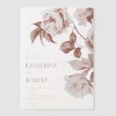 De moderne botanische Rozen bruiloft uitnodiging (Voorkant)