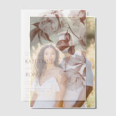 De moderne botanische Rozen bruiloft uitnodiging (Offset (Koppel))