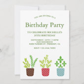 De moderne botanische verjaardagsfeestje van Potte Kaart (Voorkant)