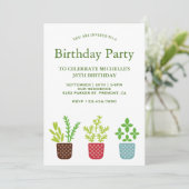 De moderne botanische verjaardagsfeestje van Potte Kaart (Staand voorkant)