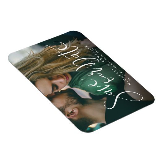 De moderne bruiloft van de manuscriptfoto bewaart magneet (Rechterzijde)