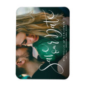 De moderne bruiloft van de manuscriptfoto bewaart  magneet (Verticaal)