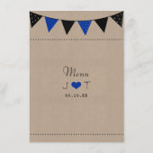 De Moderne Bruiloftcollectie met Blauwe Vlaggen Menu (Achterkant)