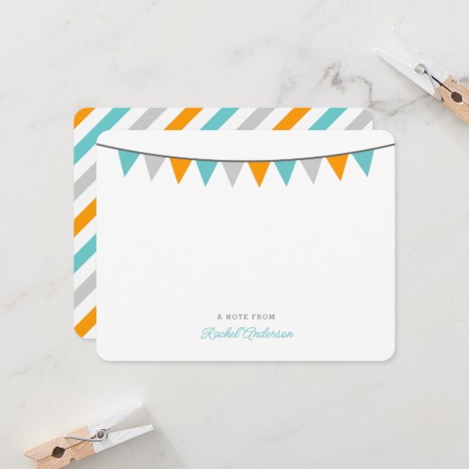 De moderne Bunting Kaarten van de Nota van het (Voorkant / Achterkant in situ)