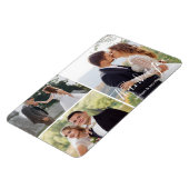 de moderne calligrafie trouwfoto collage bedankt magneet (Linkerzijde)