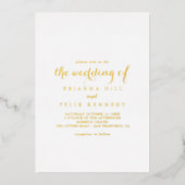 De moderne Calligrafie Wedding of Gold Folie Uitnodiging (Voorkant)