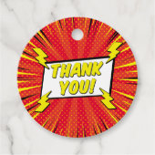 De moderne Cartoon Superheld Comic Book Cool Dank  Bedankjes Labels (Voorkant)