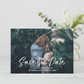 De moderne casual borstelfoto bewaart de datum save the date (Staand voorkant)