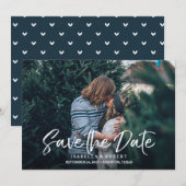 De moderne casual borstelfoto bewaart de datum save the date (Voorkant / Achterkant)