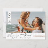De moderne casual manuscriptdrukfoto bewaart de da save the date (Voorkant)