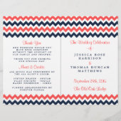 De moderne Chevron Wedding Collectie marine en kor (Voorkant)