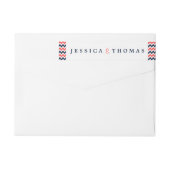 De moderne Chevron Wedding Collectie marine en kor (Achterkant)