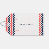 De moderne Chevron Wedding Collectie marine en kor Cadeaulabel (Achterkant Horizontaal)