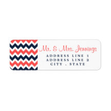 De moderne Chevron Wedding Collectie marine en kor