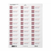 De moderne Chevron Wedding Collectie marine en kor Etiket (Full Sheet)