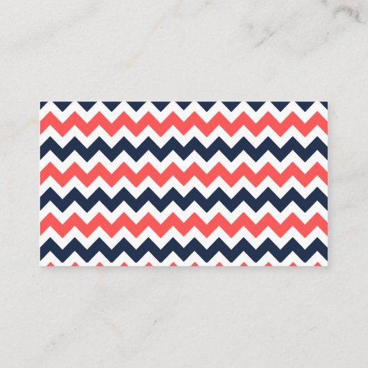 De moderne Chevron Wedding Collectie marine en kor Informatiekaartje (Achterkant)