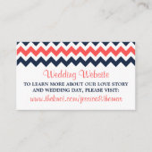De moderne Chevron Wedding Collectie marine en kor Informatiekaartje (Voorkant)