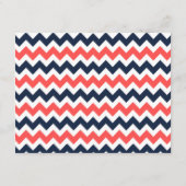 De moderne Chevron Wedding Collectie marine en kor Informatiekaartje (Achterkant)