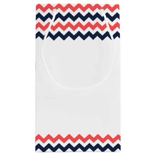 De moderne Chevron Wedding Collectie marine en kor Klein Cadeauzakje (Achterkant)