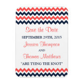 De moderne Chevron Wedding Collectie marine en kor Magneet (Verticaal)