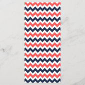 De moderne Chevron Wedding Collectie marine en kor Menu (Achterkant)