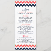 De moderne Chevron Wedding Collectie marine en kor Menu (Voorkant)